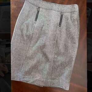 RW&CO. Charcoal Midi Skirt with Zipper Accents